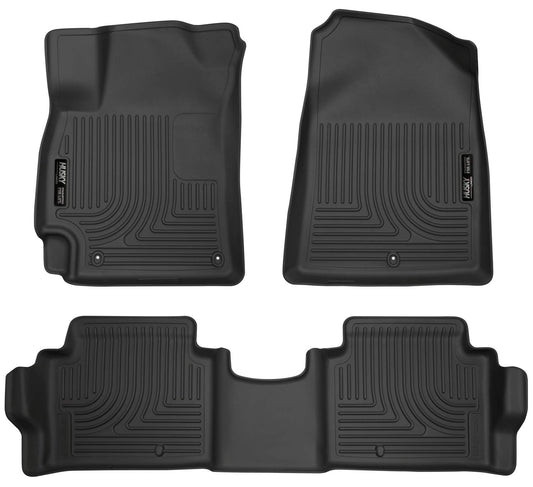 Husky Liners Weatherbeater Floor Mats | Fits 2017 - 2020 Hyundai Elantra | Front & 2nd Row, 3-pc Black - 98871