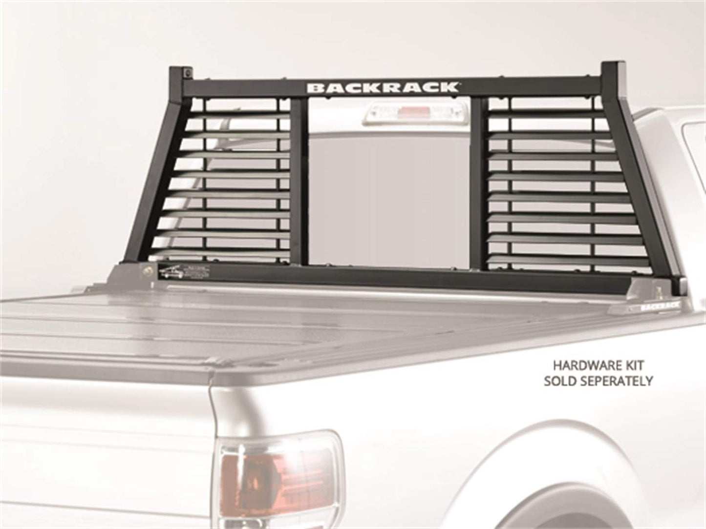 RealTruck BACKRACK Half Louvered Rack Frame Only | Black, No Drill | 149LV | Fits 2019-2023 Chevrolet/GMC Silverado/Sierra 1500; 2008-2019 & 2022-2024 Toyota Tundra; 2004-2024 Ford F-150 & Others