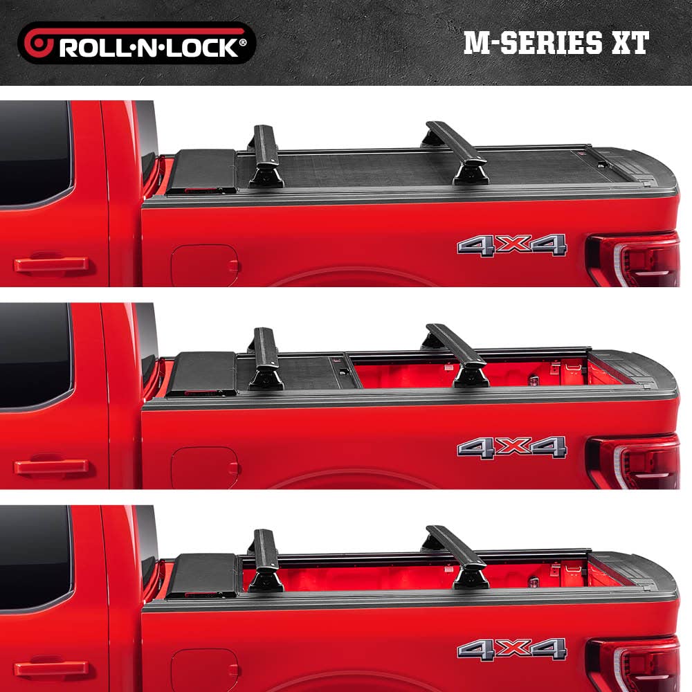 RealTruck Roll-N-Lock M-Series XT Retractable Truck Bed Tonneau Cover | 495M-XT | Fits 2020-2024 Jeep Gladiator w/Trail Rail System 5' 0" Bed (60")