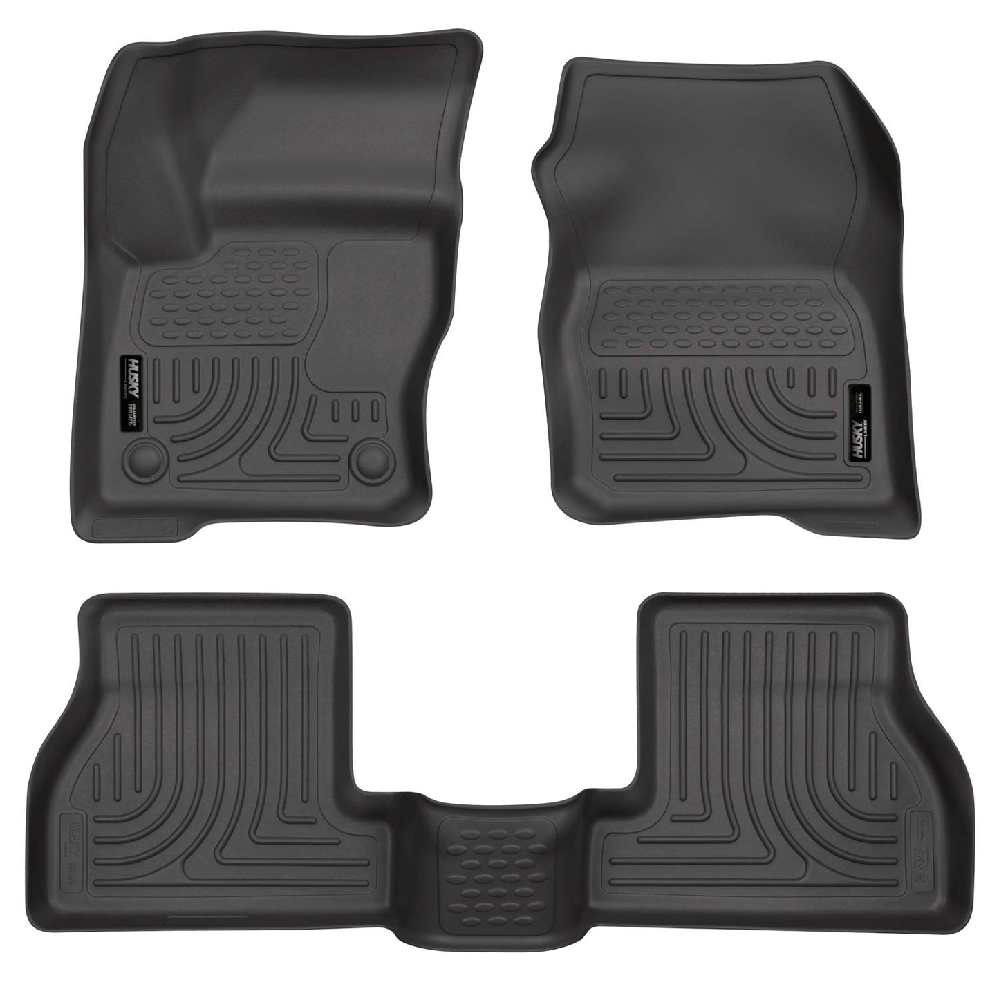 Husky Liners Weatherbeater Floor Mats | Fits 2012 - 2015 Ford Focus | Front & 2nd Row, 3-pc Black - 98771