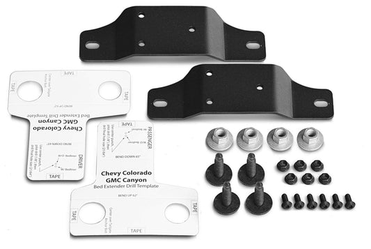 RealTruck AMP Research BedXTender Bracket Kit, 2 Brackets + Hardware & Drill Template | 74611-01A | Fits 2019 - 2022 Chevrolet Colorado & GMC Canyon