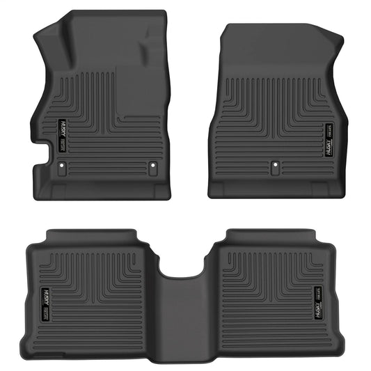 Husky Liners Weatherbeater Floor Mats | Fits 2020 - 2024 Nissan Versa | Front & 2nd Row, 3-pc Black - 95041