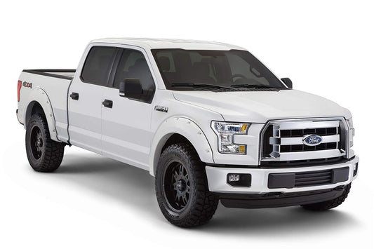 Bushwacker Pocket/Rivet Style Color-Matched Front & Rear Fender Flares | 4-Piece Set, Oxford White, Smooth Finish | 20942-12 | Fits 2017-2022 Ford F-250, F-350 Super Duty