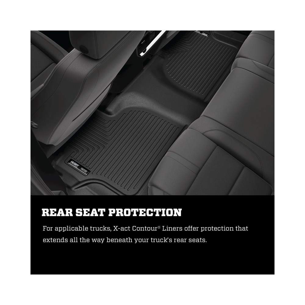 Husky Liners X-act Contour Floor Mats | Fits 2015 - 2020 Chevrolet Suburban, GMC Yukon XL, Cadillac Escalade ESV w/2nd Row Bench | 3rd Row, 1-pc Black - 53291