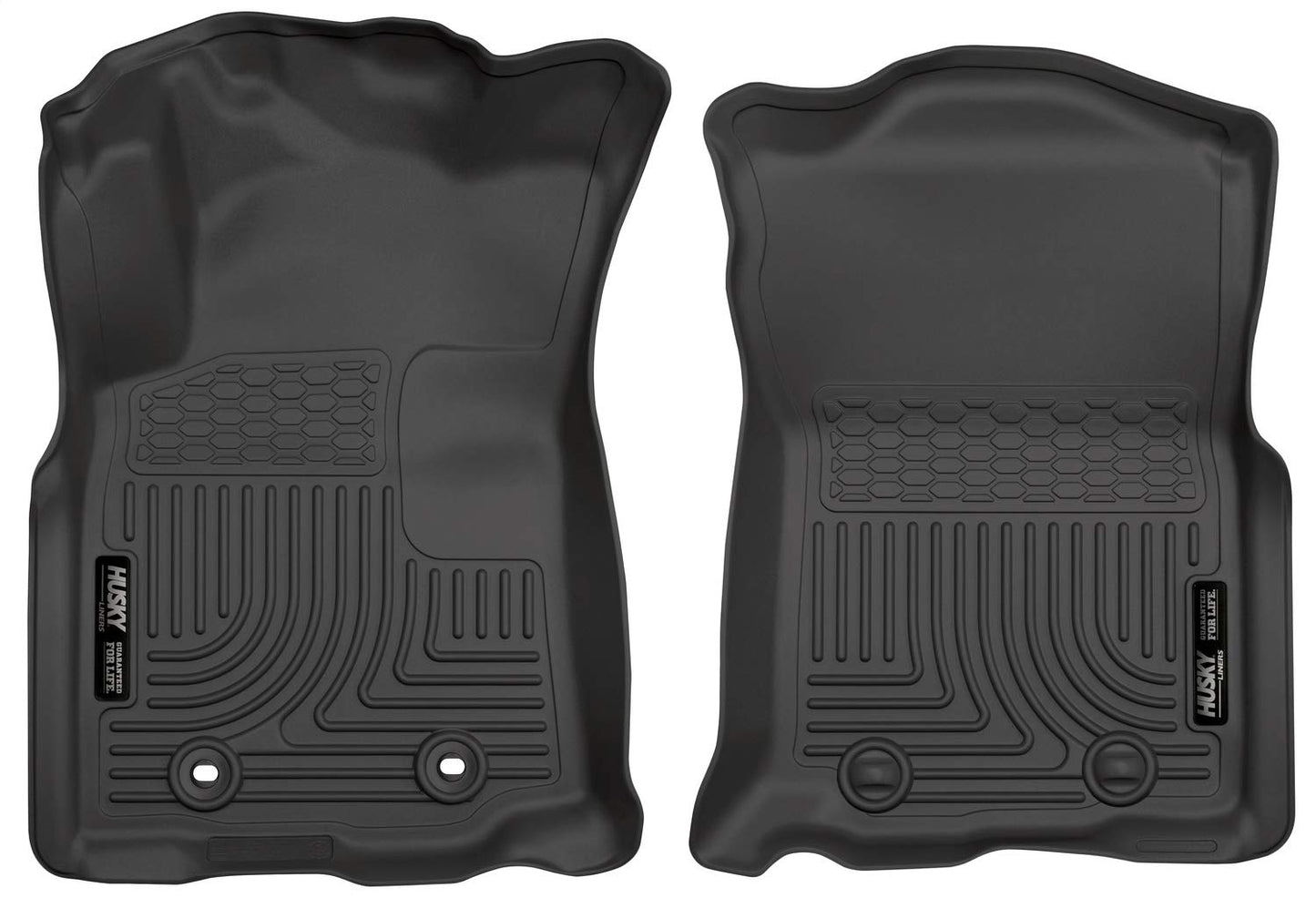 Husky Liners Weatherbeater Floor Mats | Fits 2016 - 2017 Toyota Tacoma (Automatic Transmission, Double Cab, Access Cab) | Front Row, 2-pc Black - 13951