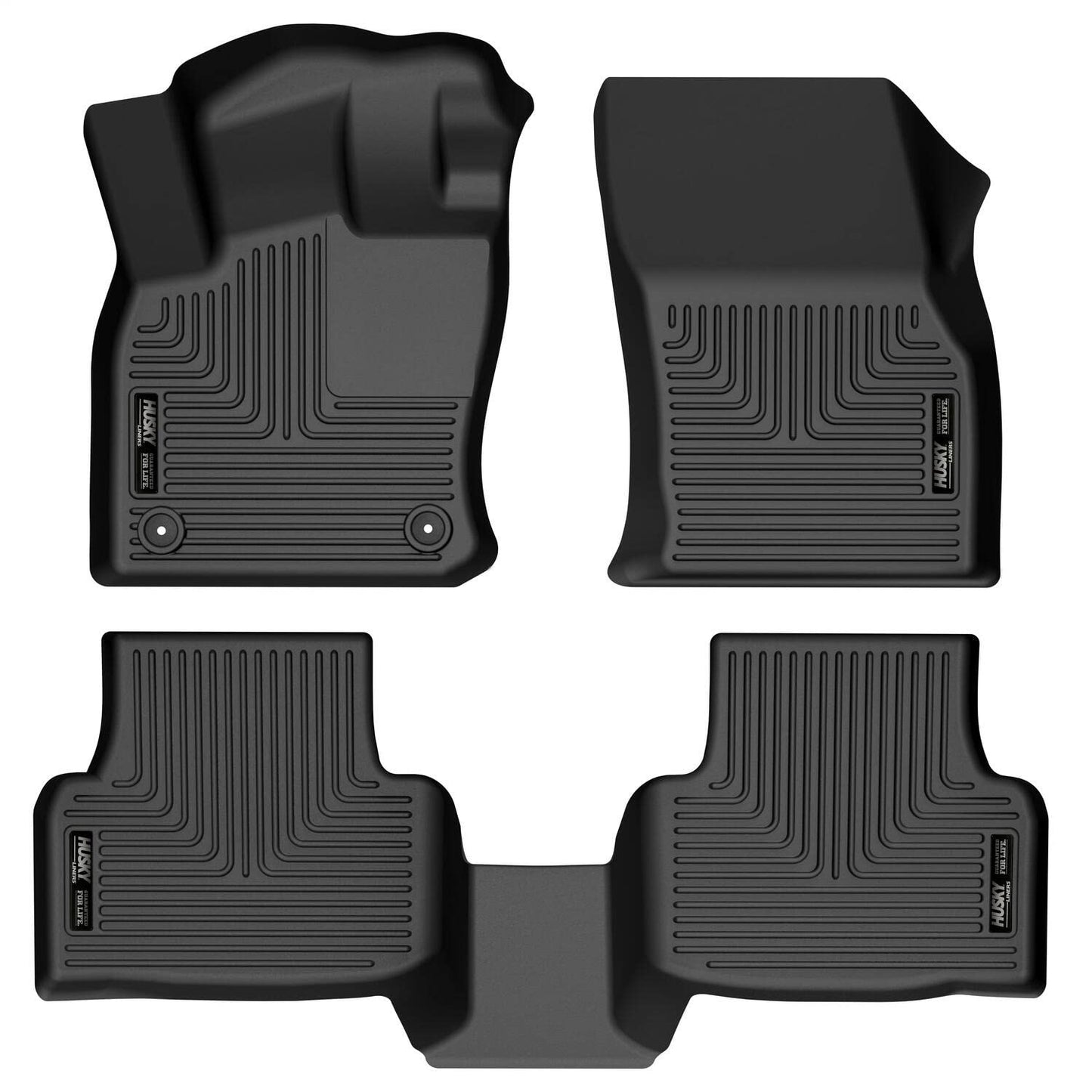 Husky Liners Weatherbeater Floor Mats | Fits 2022 - 2024 Volkswagen Taos | Front & 2nd Row, 3-pc Black - 95251