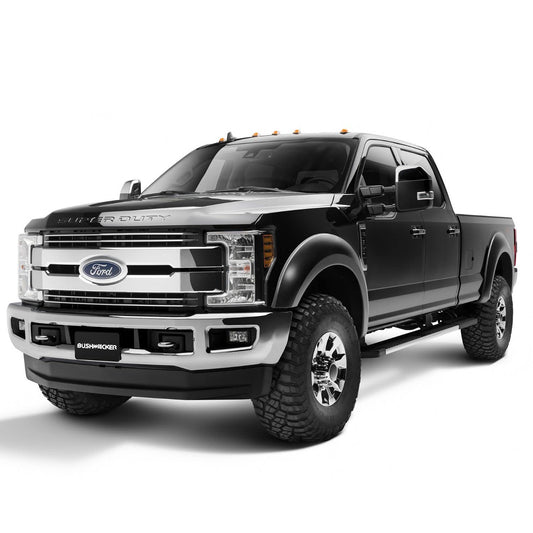 Bushwacker Extend-A-Fender Extended Front & Rear Fender Flares | 4-Piece Set, Black, Smooth Finish | 20943-02 | Fits 2017-2022 Ford F-250 w/ 6.8' or 8.2' Bed, F-350 Super Duty w/ 8.2' Bed