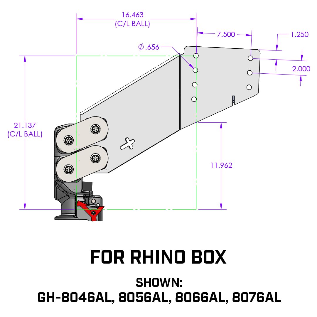 GEN-Y Hitch GH-8056AL Executive Torsion-Flex Rhino SnapLatch Fifth Wheel Pin Box Replacement with Gooseneck 2 5/16" Coupler, 2K - 4.5K Pin Weight, 30K Towing - Check Fitment Chart