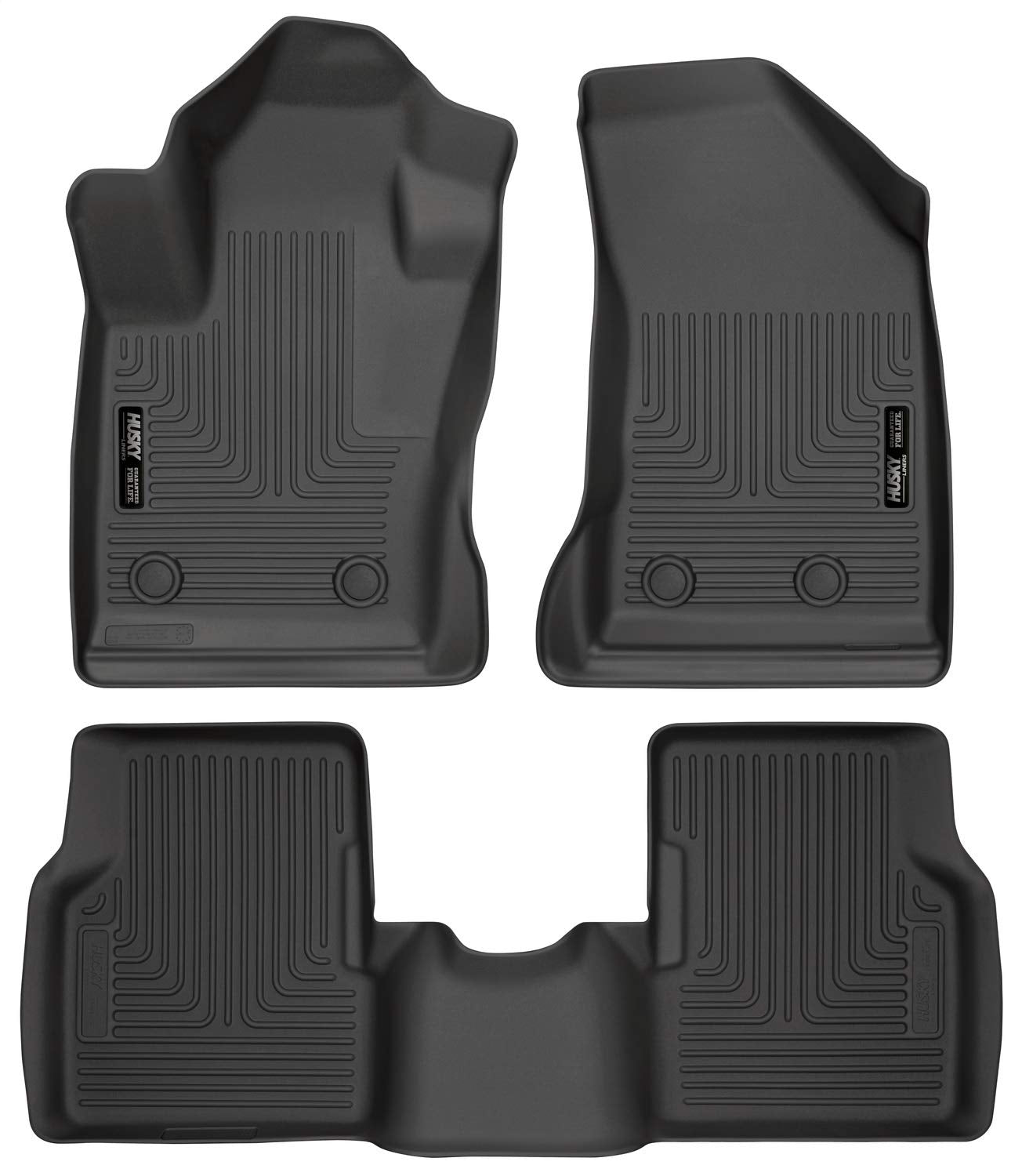 Husky Liners Weatherbeater Floor Mats | Fits 2017 - 2024 Jeep Compass | Front & 2nd Row, 3-pc Black - 95681