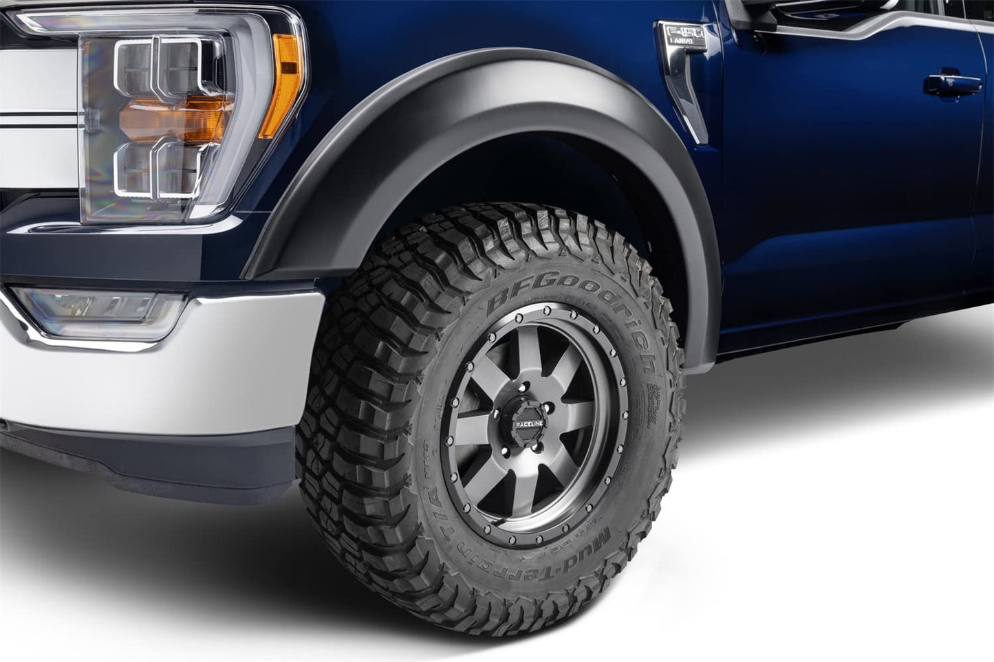 Bushwacker Extend-A-Fender Extended Front Fender Flares | 2-Piece Set, Black, Smooth Finish | 20137-02 | Fits 2021-2024 Ford F-150