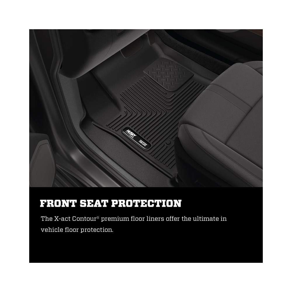 Husky Liners X-act Contour Floor Mats | Fits 2017 - 2024 Cadillac XT5 & GMC Acadia; 2019 - 2024 Chevrolet Blazer | Front Row, 2-pc Black - 52251