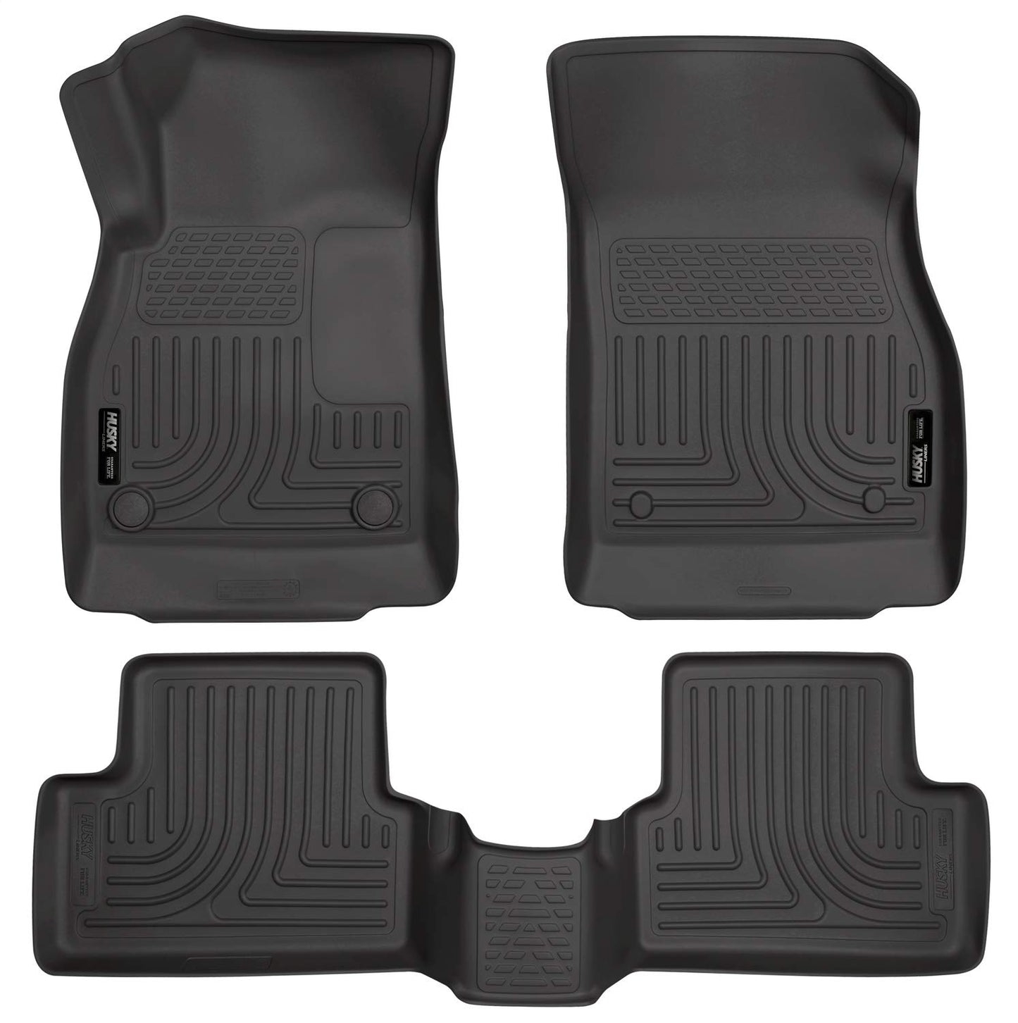 Husky Liners Weatherbeater Floor Mats | Fits 2011 - 2015 Chevrolet Cruze, 2016 Chevrolet Cruze Limited | Front & 2nd Row, 3-pc Black - 98161