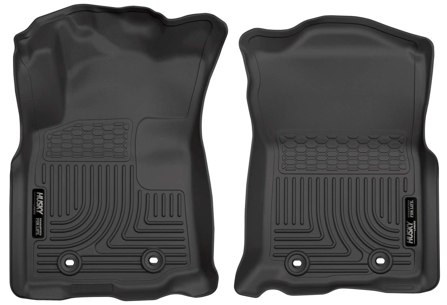 Husky Liners Weatherbeater Floor Mats | Fits 2018 - 2020 Toyota Tacoma Double Cab/Access Cab (Automatic Transmission) | Front Row, 2-pc Black - 13971