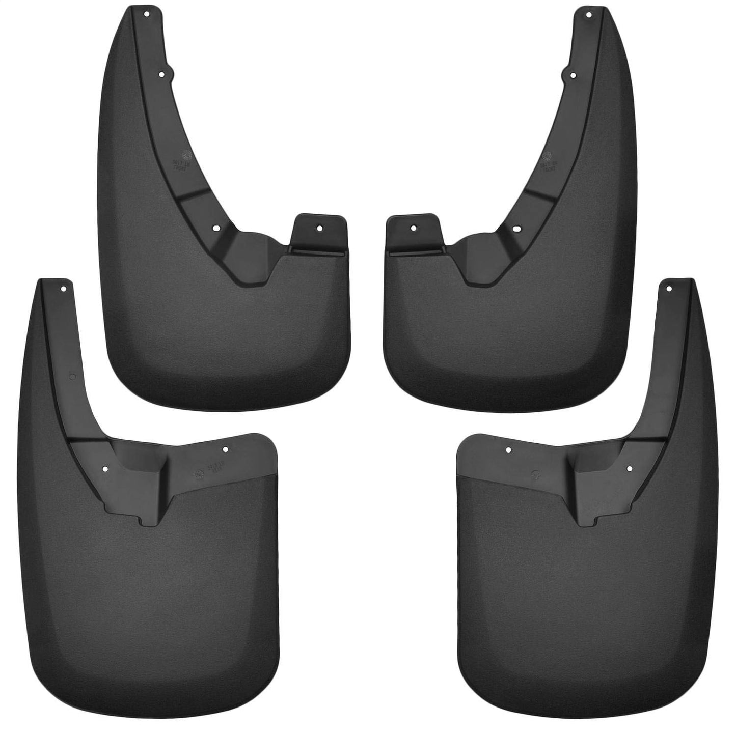 Husky Liners - 58176 Fits 2009-18 Dodge Ram 1500, 2019 Dodge Ram 1500 Classic, 2010-18 Dodge Ram 2500/3500 - without OEM Fender Flares - SINGLE REAR WHEELS Custom Front and Rear Mud Guard Set Black