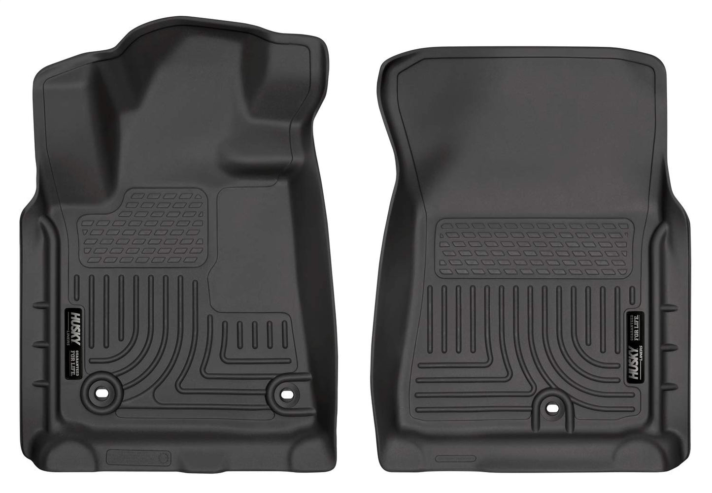 Husky Liners Weatherbeater Floor Mats | Fits 2012 - 2021 Toyota Tundra CrewMax/Double Cab, 12 - 17 Tundra Regular Cab, 12 - 22 Sequoia | Front Row, 2-pc Black - 18561