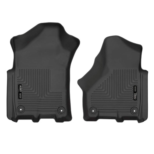 Husky Liners Weatherbeater Floor Mats | Fits 2019 - 2024 Ram 2500, 3500, Crew & Mega Cab | Front Row, 2-pc Black - 13051