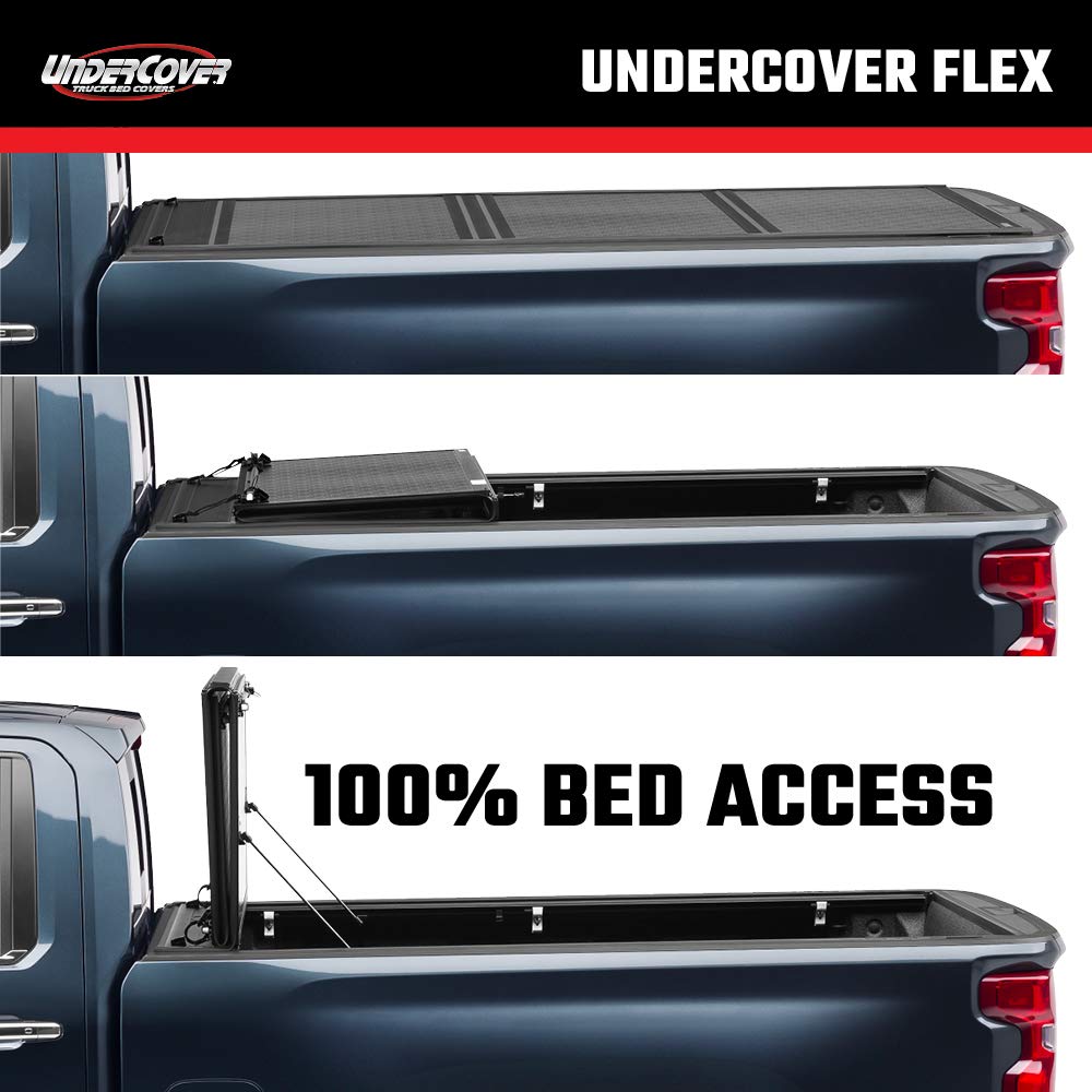 UnderCover Flex Hard Folding Truck Bed Tonneau Cover | FX21007 | Fits 1994 - 2011 Ford Ranger 6' Bed (72"), Black