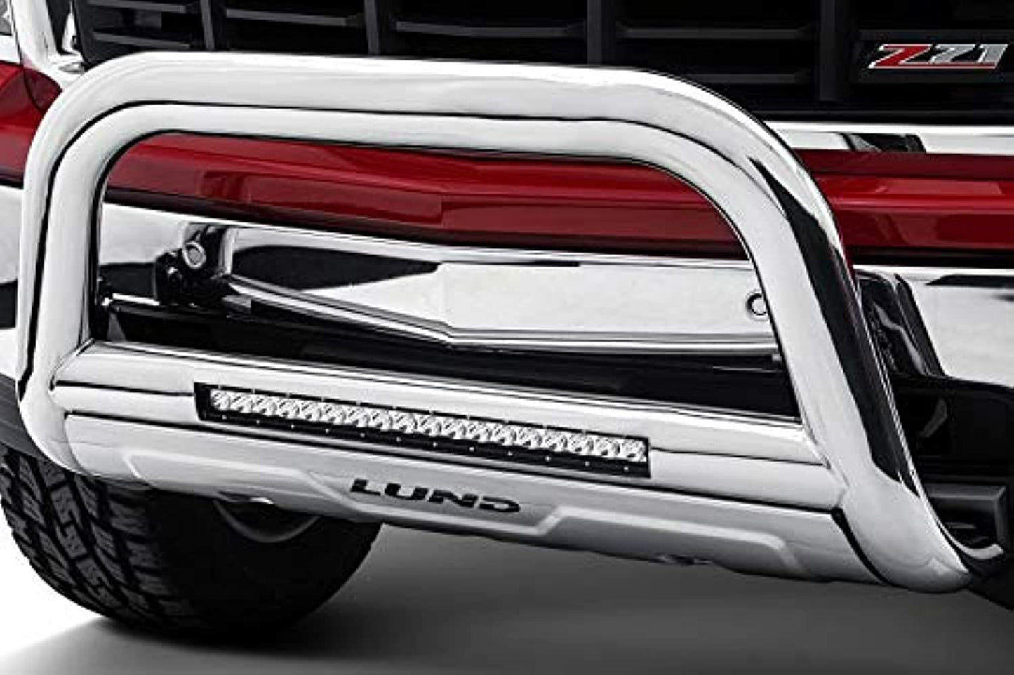 Lund 47021300 Bull Bar with LED Light Bar and Wiring for 2019 Ford Ranger, Polished Stainless