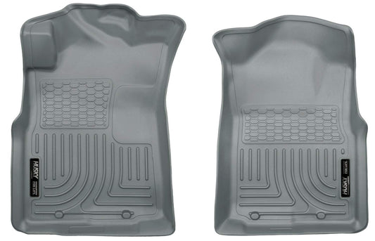 Husky Liners Weatherbeater, Grey - Custom Fit for 2005-2015 Toyota Tacoma Double/Access/Standard Cab Front Liners, 33x23x4 inches, Thermoplastic Olefin (TPO), Made in USA