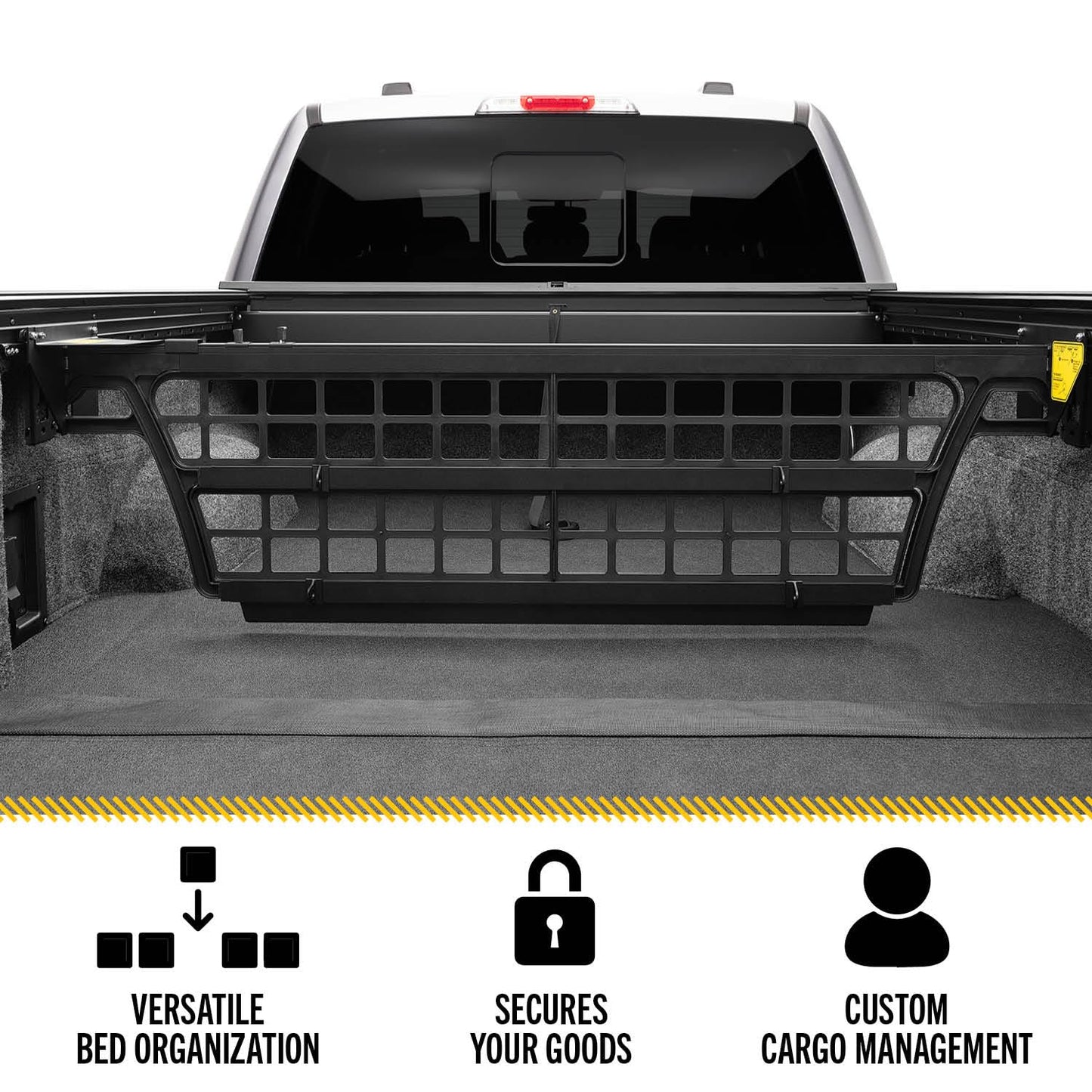 RealTruck Roll-N-Lock Cargo Manager Truck Bed Organizer | CM402 | Fits 2019-2024 Dodge Ram 1500/2500/3500, Does Not Fit w/Multi-Function (Split) Tailgate 6' 4" Bed (76.3")