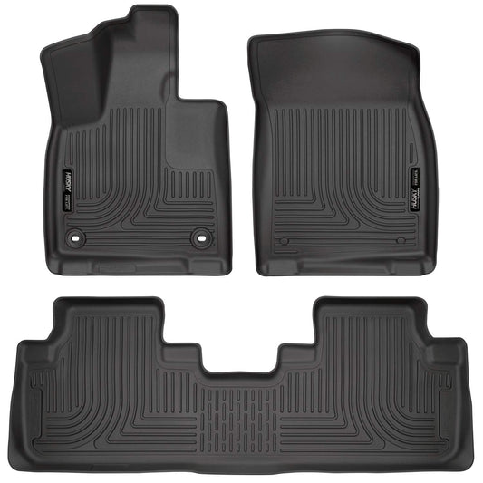 Husky Liners Weatherbeater Floor Mats | Fits 2016 - 2022 Lexus RX350/RX450H, 18-22 RX350L/RX450HL | Front & 2nd Row, 3-pc Black - 99651