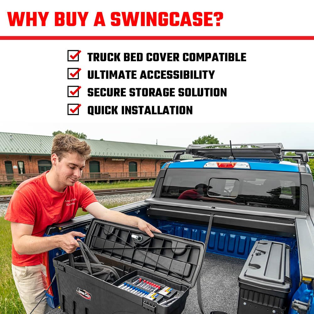 UnderCover SwingCase Truck Bed Storage Box | SC503D | Fits 2022-2023 Nissan Frontier Drivers Side, Black