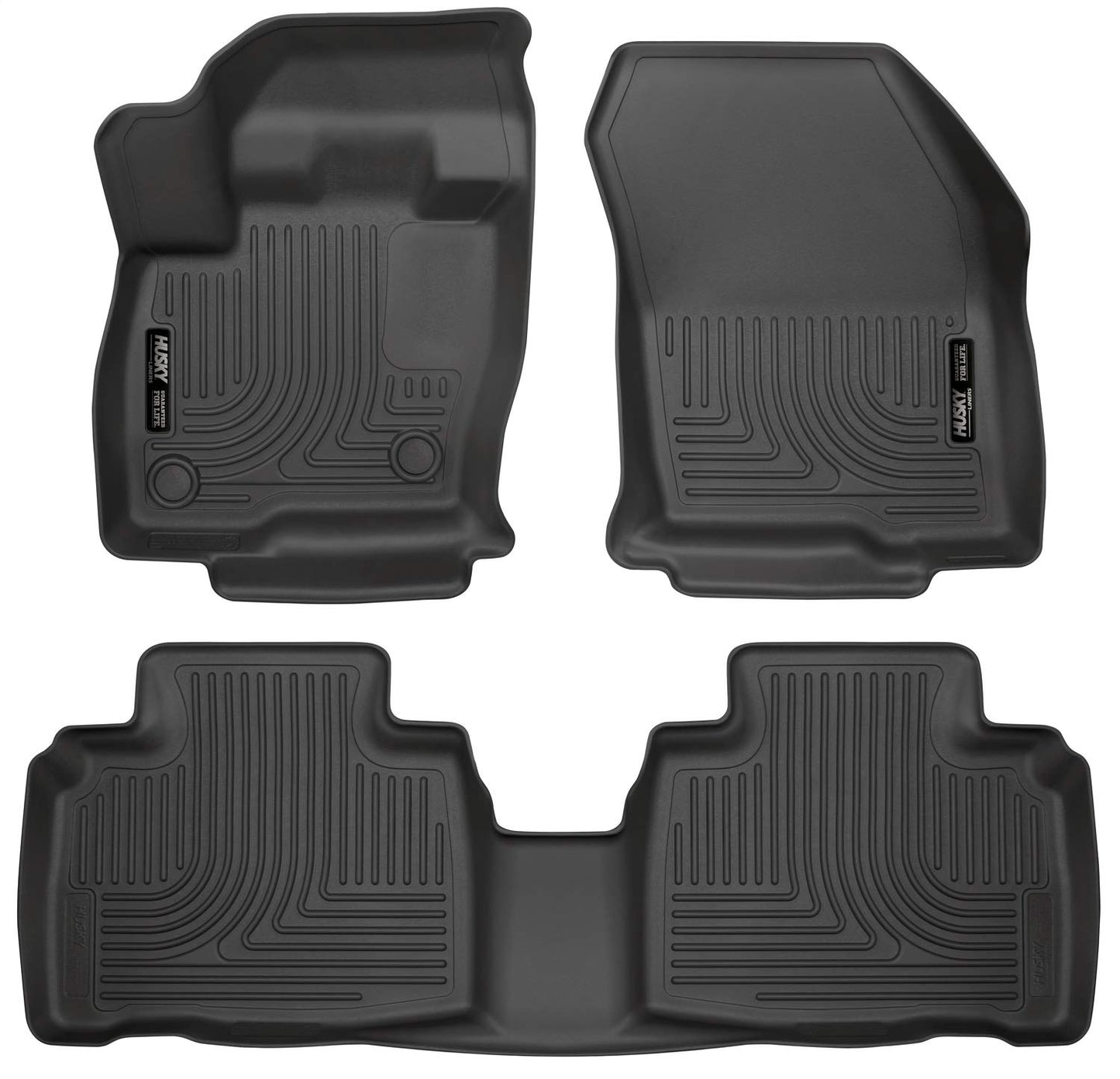 Husky Liners - Weatherbeater | Fits 2015 - 2024 Ford Edge - Front & 2nd Row Liner - Black, 3 pc. | 98781