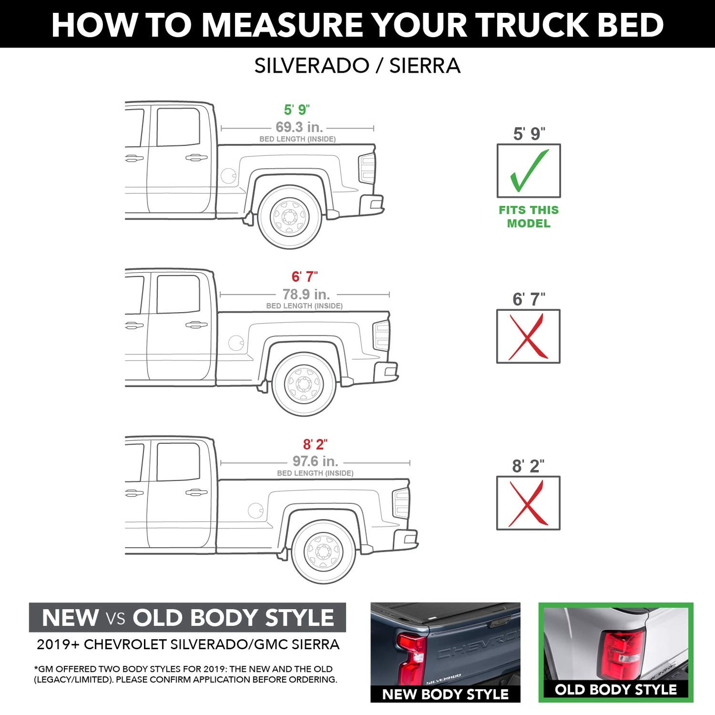 RealTruck Roll-N-Lock M-Series Retractable Truck Bed Tonneau Cover | LG220M | Fits 2014 - 2018, 2019 Ltd/Lgcy Chevy/GMC Silverado/Sierra 5' 9" Bed (69.3")