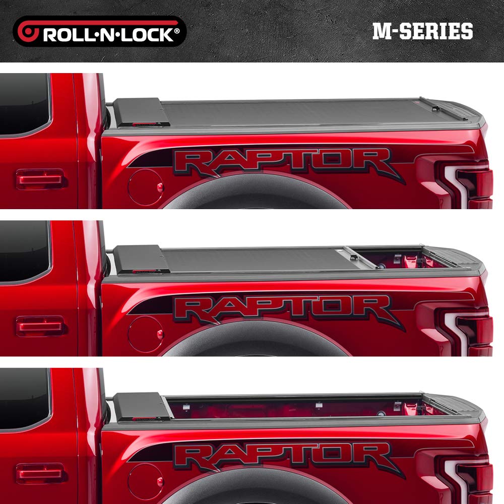 RealTruck Roll-N-Lock M-Series Retractable Truck Bed Tonneau Cover | LG224M | Fits 2019 - 2024 Chevy/GMC Silverado/Sierra, works w/ MultiPro/Flex tailgate 6' 7" Bed (79.4")