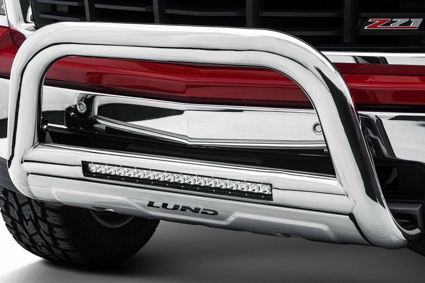 Lund 47021300 Bull Bar with LED Light Bar and Wiring for 2019 Ford Ranger, Polished Stainless