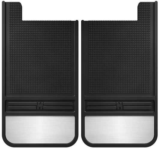 Husky Liners Universal MudDog Mud Flaps | Rubber Rear Mud Flaps - 12" w/ Weight - Black | 55101