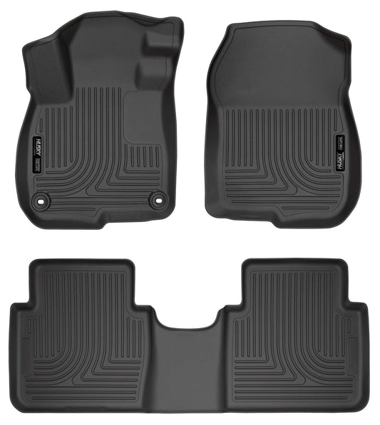 Husky Liners Weatherbeater Floor Mats | Fits 2017 - 2022 Honda CR-V (Includes Hybrid Model) | Front & 2nd Row, 3-pc Black - 99401