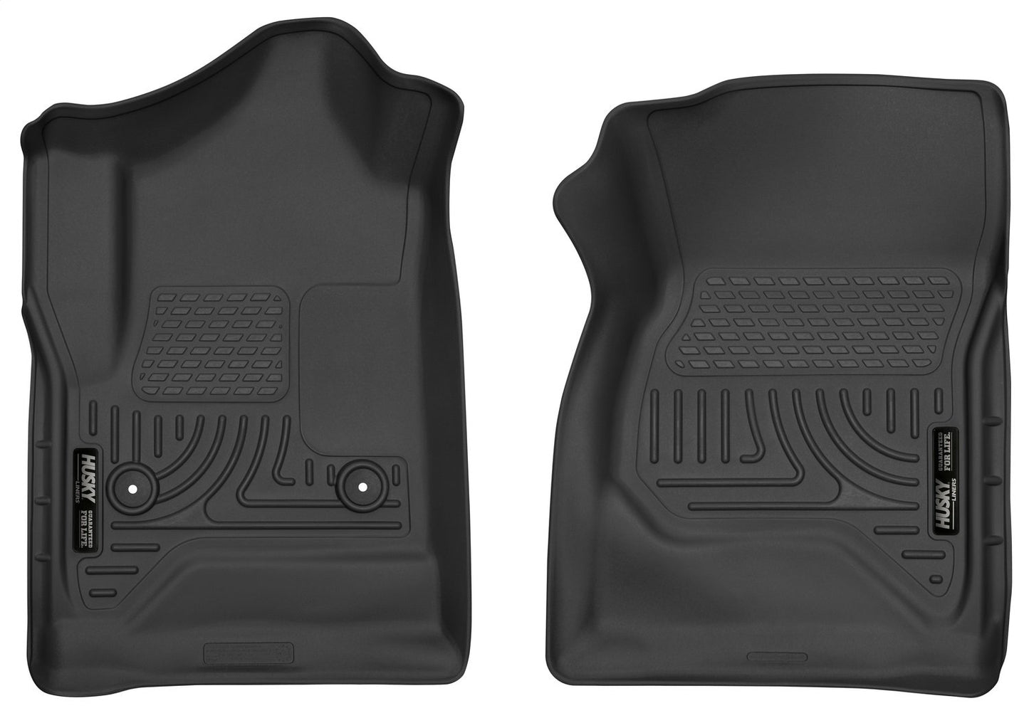 Husky Liners X-act Contour Floor Mats | Fits 2014 - 2018 Chevrolet Silverado/GMC Sierra 1500, 2015 - 2019 Chevrolet Silverado/GMC Sierra 2500/3500 HD Standard Cab | Front Row, 2-pc Black - 52741