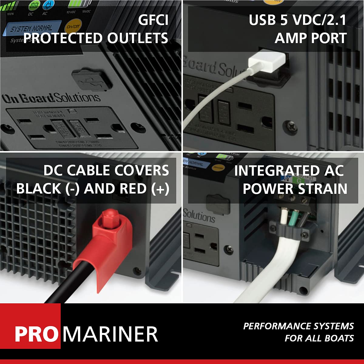 ProMariner 06200 True Power Plus Modified Sine Wave Inverter 2000W, 12V