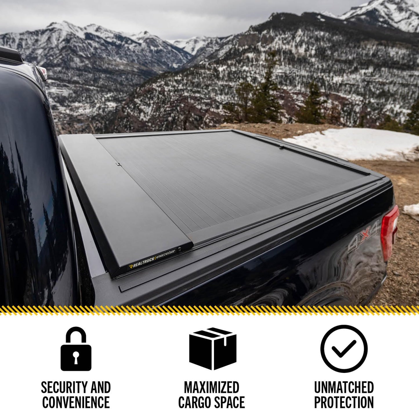 RealTruck Roll-N-Lock A-Series Retractable Truck Bed Tonneau Cover | BT402A | Fits 2019 - 2024 Dodge Ram 1500/2500/3500, Does Not Fit w/ Multi-Function (Split) Tailgate 6' 4" Bed (76.3")