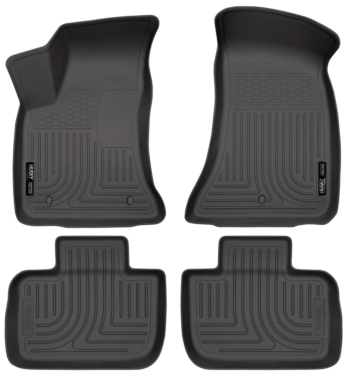 Husky Liners Weatherbeater Floor Mats | Fits 2011 - 2023 Chrysler 300 & Dodge Charger (Rear Wheel Drive only) | Front & 2nd Row, 3-pc Black - 98061