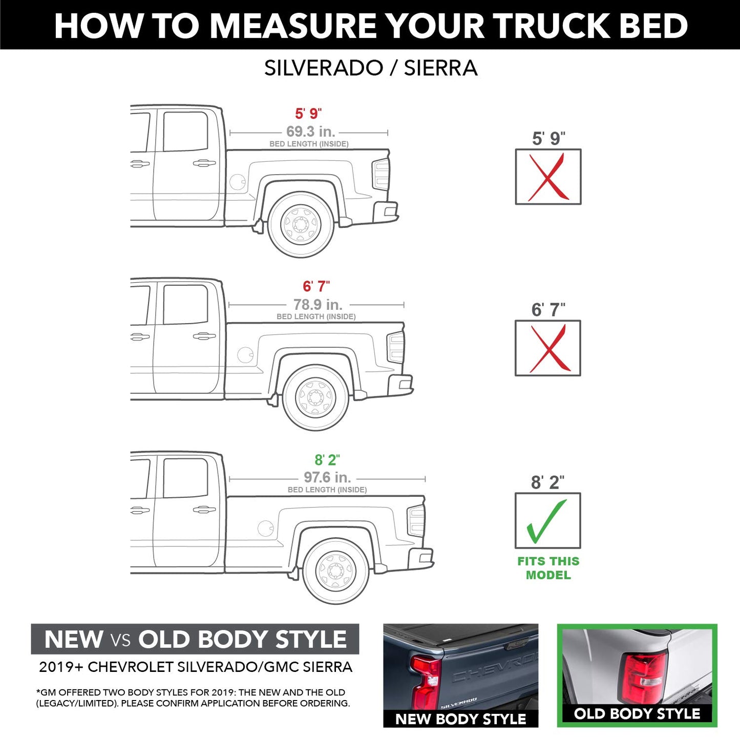 RealTruck Roll-N-Lock M-Series Retractable Truck Bed Tonneau Cover | LG222M | Fits 2014 - 2018, 2019 Ltd/Lgcy Chevy/GMC Silverado/Sierra 8' 2" Bed (97.6")