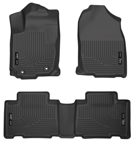 Husky Liners Weatherbeater Floor Mats | Fits 2013 - 2018 Toyota RAV4 (Excludes Hybrid) | Front & 2nd Row, 3-pc Black - 98971