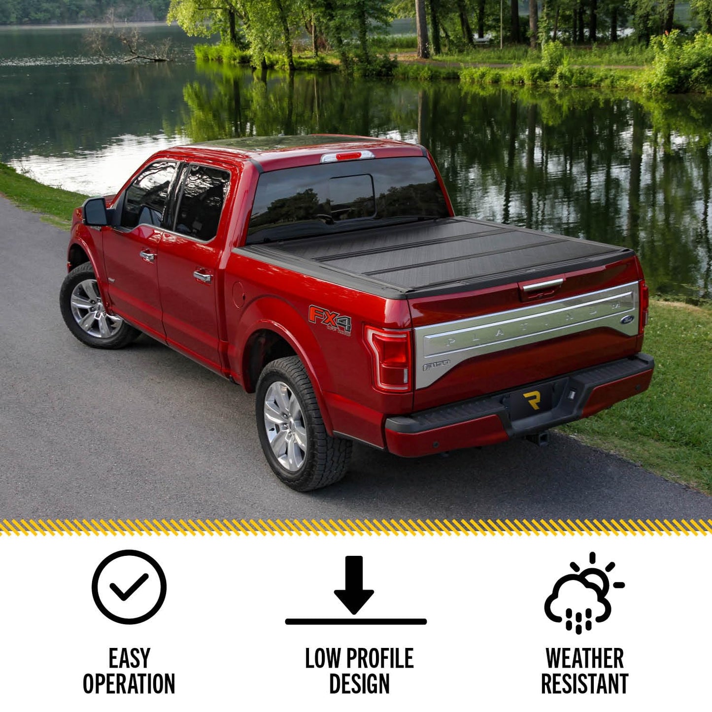 UnderCover Flex Hard Folding Truck Bed Tonneau Cover | FX21002 | Fits 2004 - 2014 Ford F-150 5' 7" Bed (67")