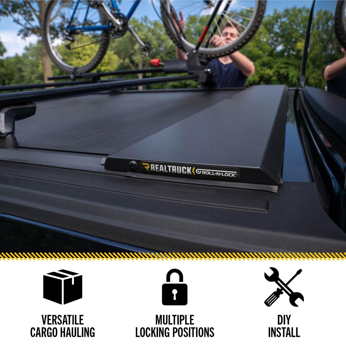 RealTruck Roll-N-Lock M-Series XT Retractable Truck Bed Tonneau Cover | 570M-XT | Fits 2007-2021 Toyota Tundra (w/o OE track system or Trail Edition) 5' 7" Bed (66.7")