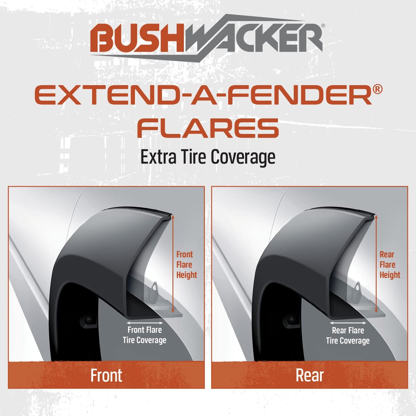 Bushwacker Extend-A-Fender Extended Rear Fender Flares | 2-Piece Set, Black, Smooth Finish | 20136-02 | Fits 2021-2024 Ford F-150