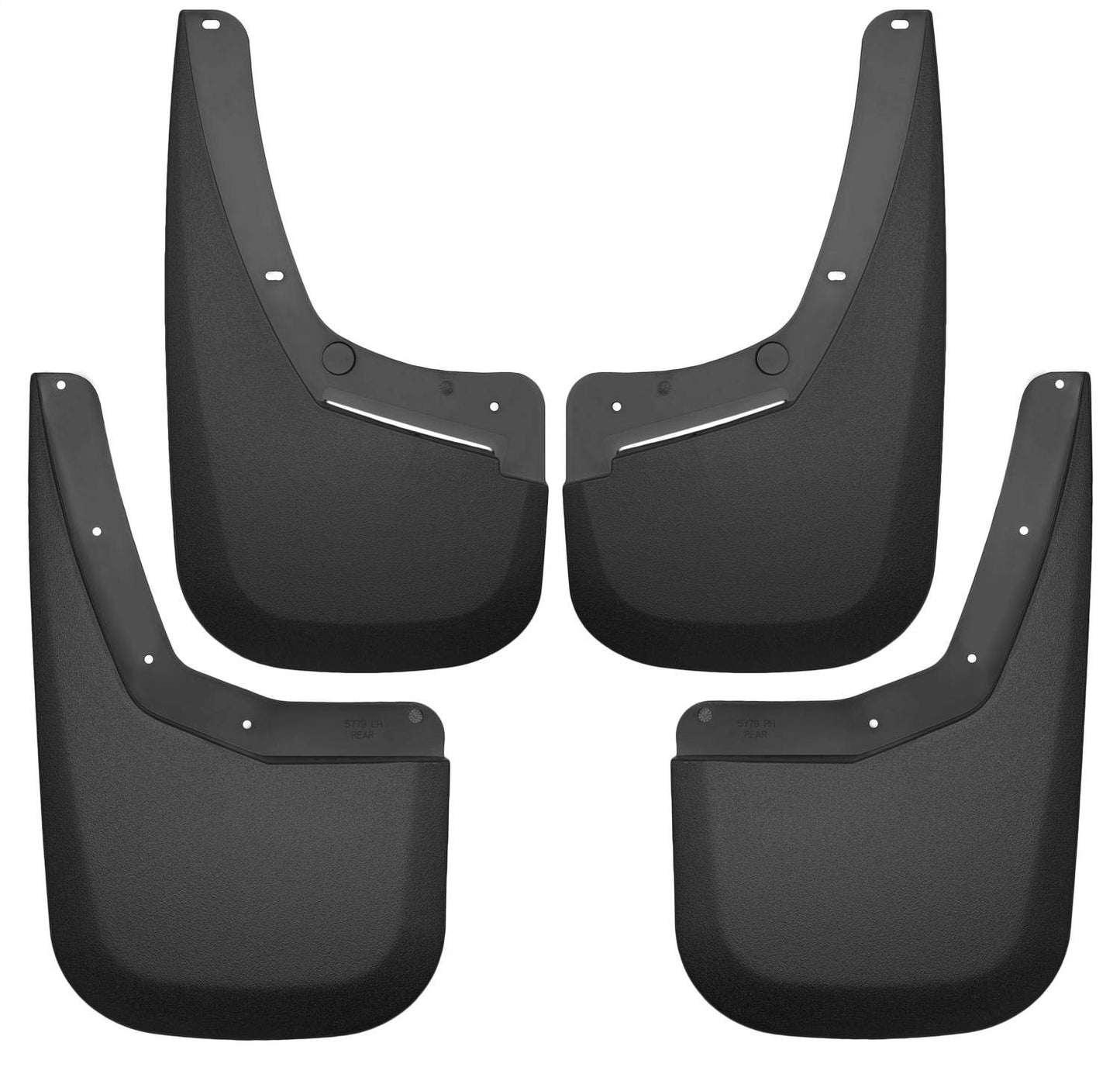 Husky Liners - Front & Rear Mud Guards | 2007 - 2013 Chevrolet Silverado 1500, 2007 - 2014 Chevrolet Silverado 2500/3500 w/ Single Rear Wheels, 4 Piece Set, Front & Rear Set - Black, 4 Pc | 56796