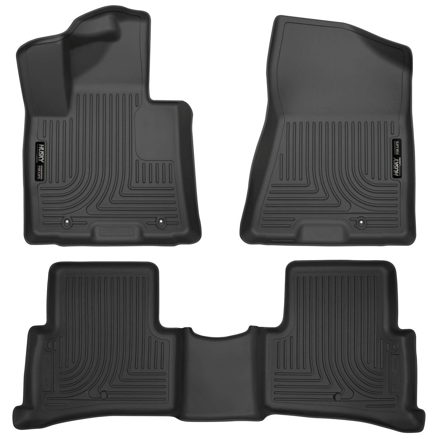 Husky Liners Weatherbeater Floor Mats | Fits 2019 - 2021 Hyundai Tucson; 2017 - 2022 Kia Sportage | Front & 2nd Row, 3-pc Black - 99891