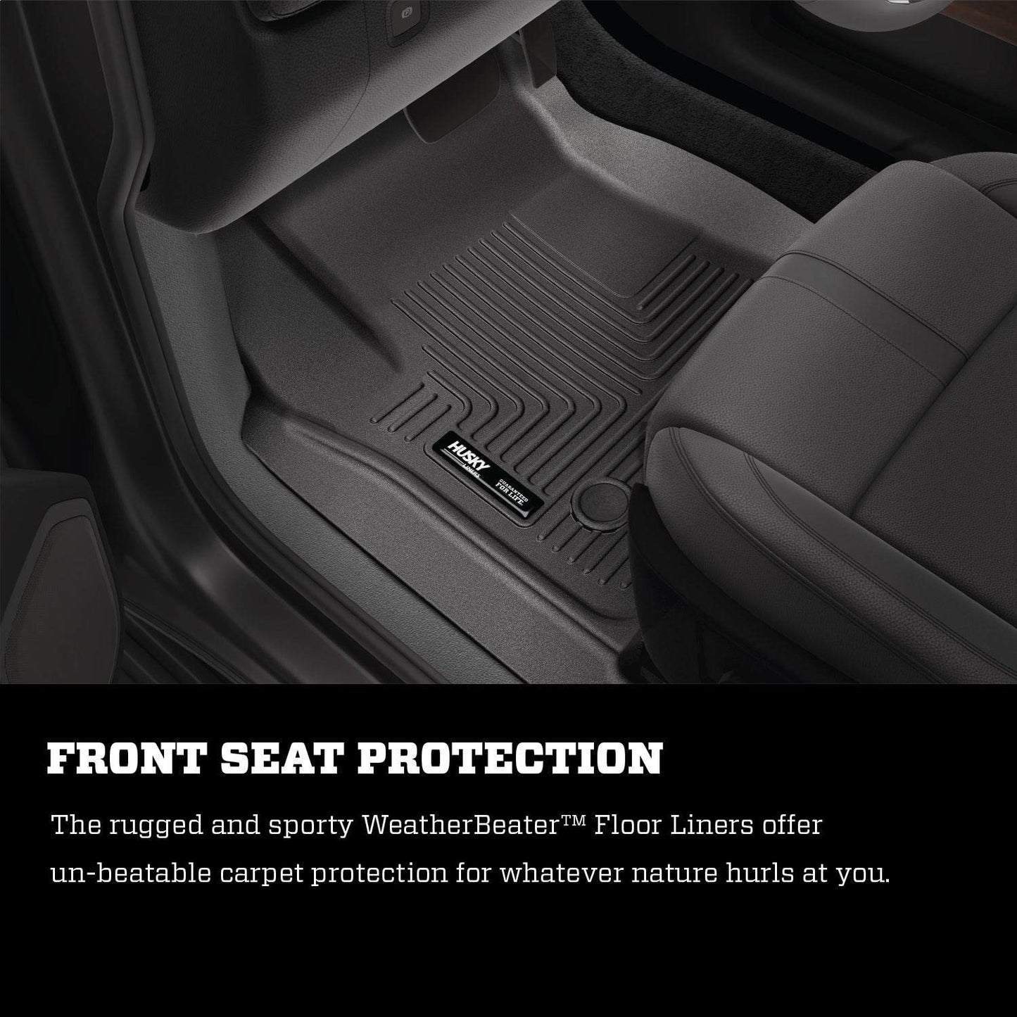 Husky Liners Weatherbeater Floor Mats | Fits 2014 - 2018 Chevrolet Silverado/GMC Sierra 1500, 2019 Limited, 2015 - 2019 Chevrolet Silverado/GMC Sierra 2500/3500 | Center Hump, 1-pc Black - 83231