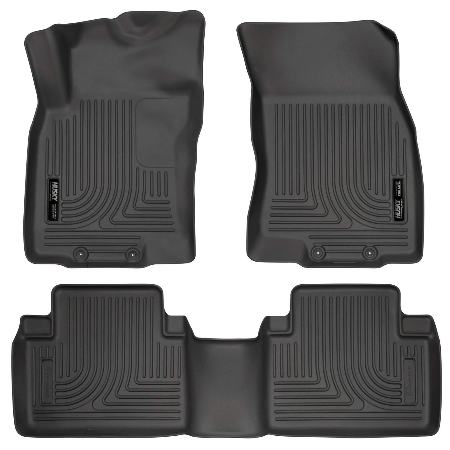 Husky Liners Weatherbeater Floor Mats | Fits 2014 - 2020 Nissan Rogue (Excludes Sport & Select models); 2014 - 2015 Nissan X-TRAIL | Front & 2nd Row, 3-pc Black - 98671