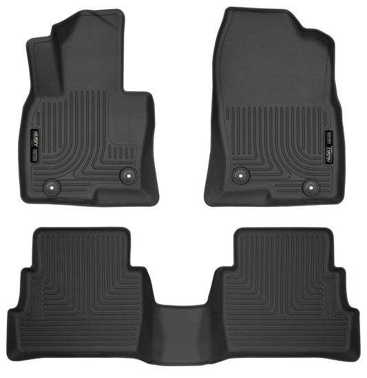 Husky Liners Weatherbeater Floor Mats | Fits 2017 - 2024 Mazda CX-5 | Front & 2nd Row, 3-pc Black - 95641