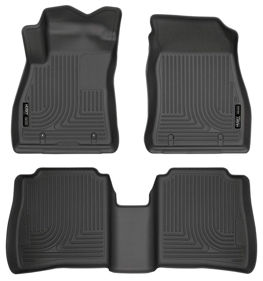 Husky Liners Weatherbeater Floor Mats | Fits 2014 - 2019 Nissan Sentra | Front & 2nd Row, 3-pc Black - 95631