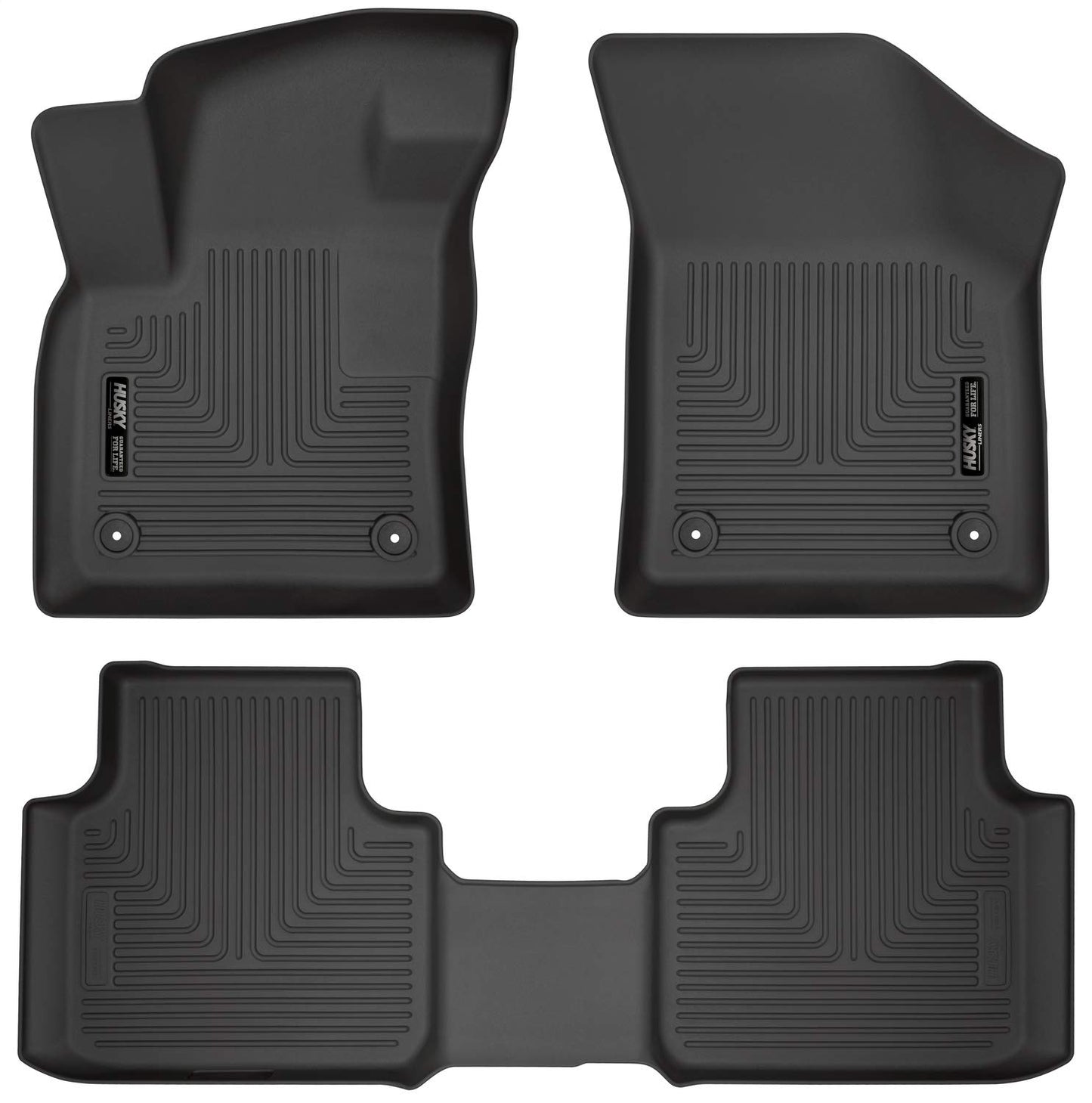 Husky Liners Weatherbeater Floor Mats | Fits 2018 - 2024 Volkswagen Atlas, 2020 - 2024 Atlas Cross Sport | Front & 2nd Row, 3-pc Black - 95661