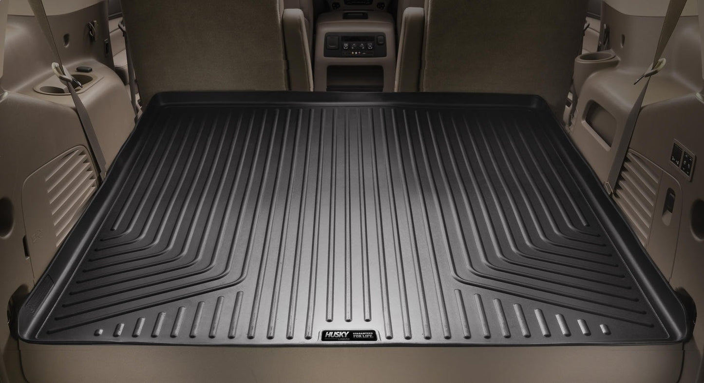 Husky Liners Weatherbeater Cargo Liner | Fits 2007 - 2014 Cadillac Escalade ESV/Chevrolet Suburban 1500/GMC Yukon XL 1500 Behind 3rd Seat | Cargo, 1-pc Black - 28261