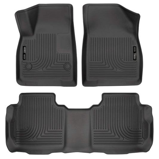 Husky Liners Weatherbeater Floor Mats | Fits 2017 - 2024 Cadillac XT5 & GMC Acadia; 2019 - 2024 Chevrolet Blazer | Front & 2nd Row, 3-pc Black - 99141